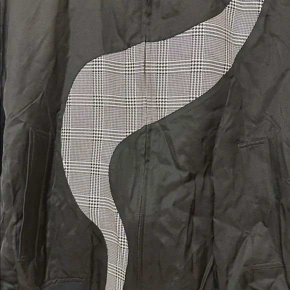 Alexander McQueen Men's Black Bomber Jacket with houndstooth Detail size L - Picture 5 of 6